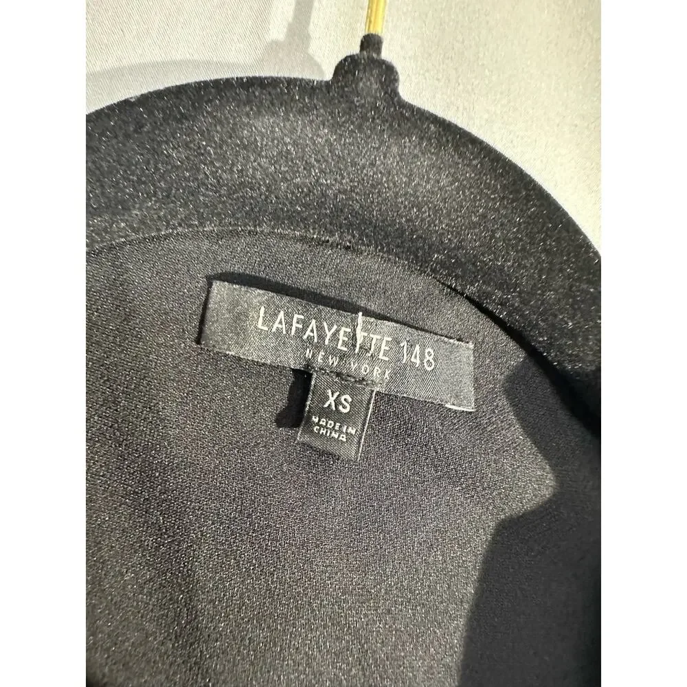 Lafayette 148 Top Womens XS Black Silk Button Capsule Minimalist Sleeveless - Picture 2 of 8